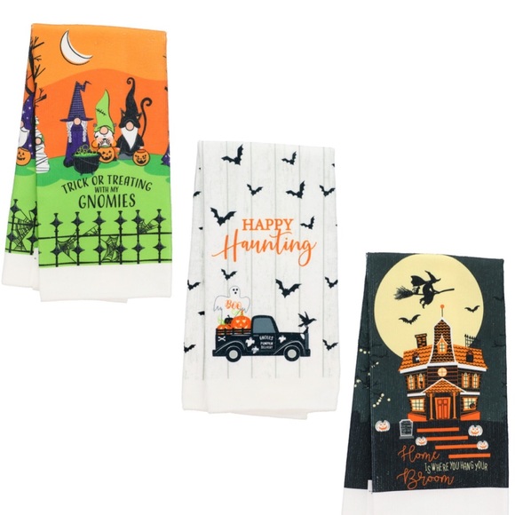 Happy Haunting Halloween Hand Towel - Decor Hand Towel for Kitchen or Bath - Picture 4 of 4